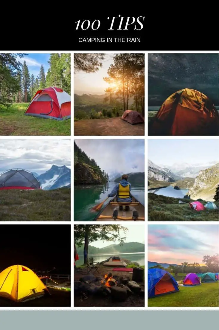 Pinterest image for 100 Tips For Camping In The Rain