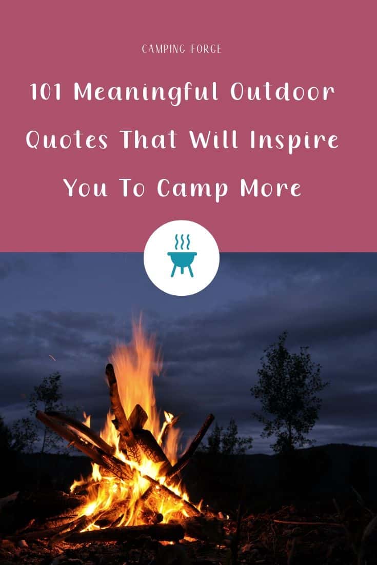 Pinterest image for 101 Meaningful Outdoor Quotes That Will Inspire You To Camp More