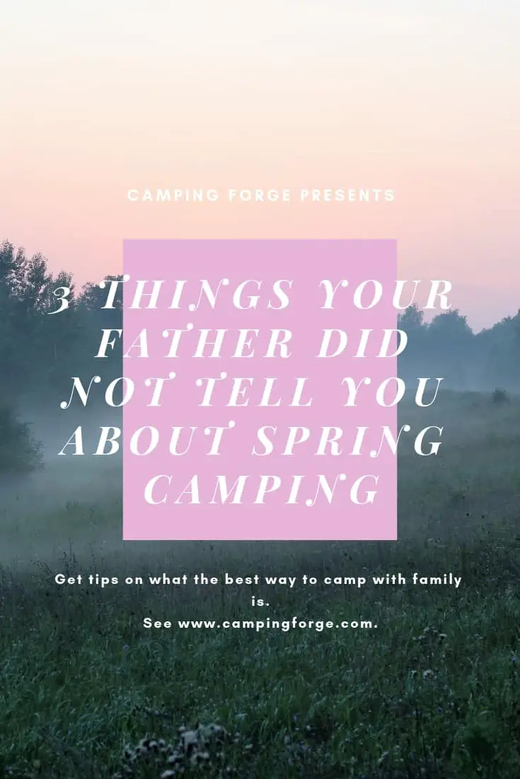 Pinterest image for 3 Things Your Father Did Not Tell You About Spring Camping