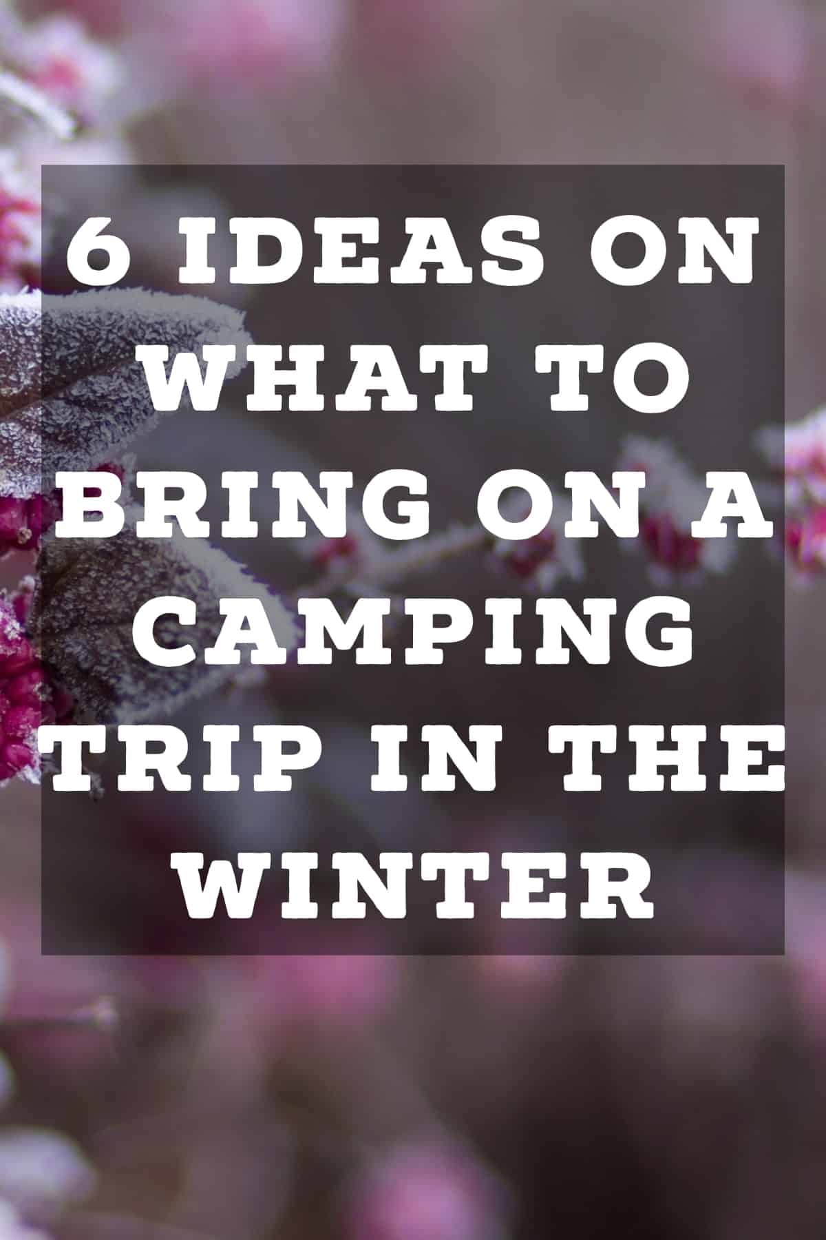 Pinterest image for 6 Ideas On What to Bring on a Camping Trip in the Winter