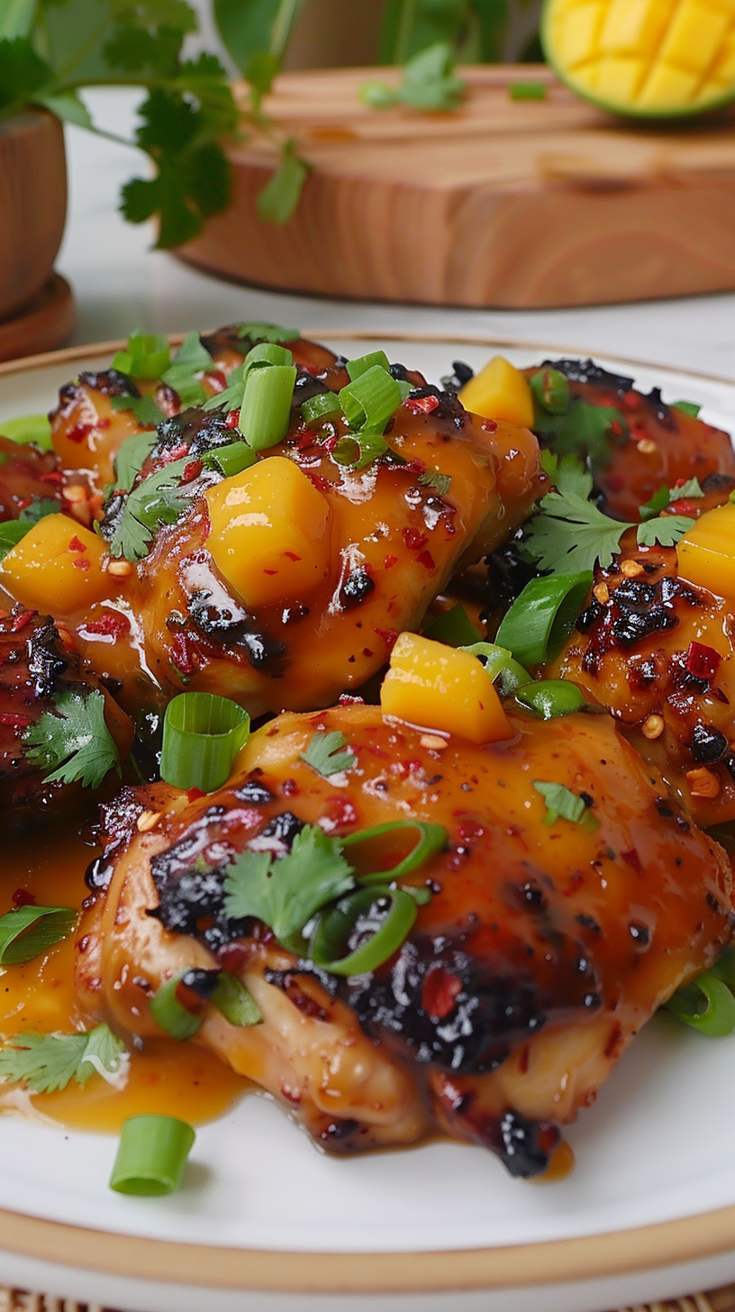 Photo of Air Fryer Mango Spicy Boneless Chicken Thighs