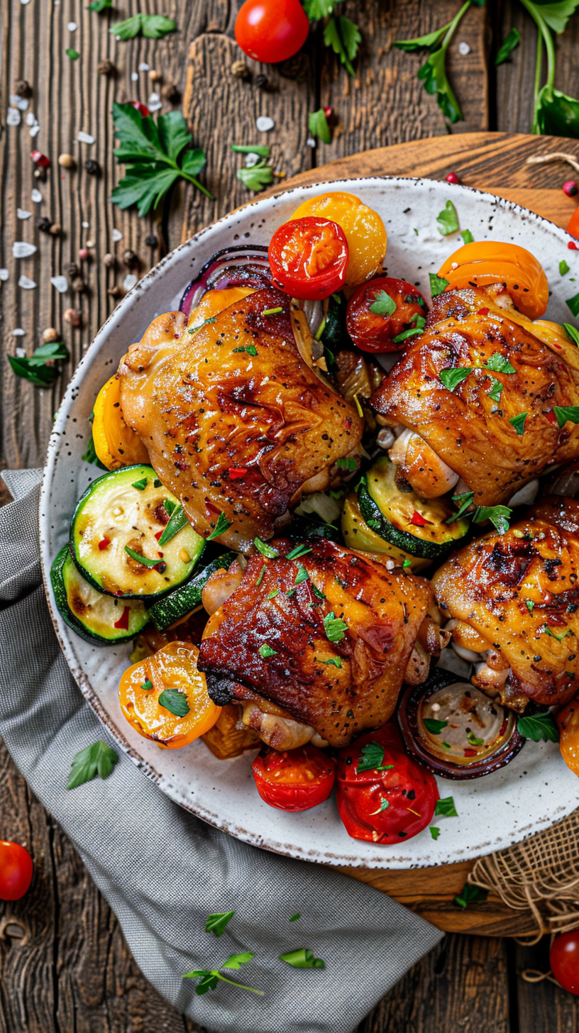 Photo of Boneless Chicken Thighs With Vegetables