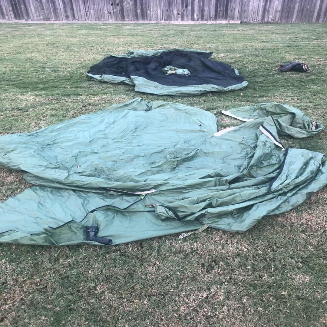 Airing a tent out after a camping trip