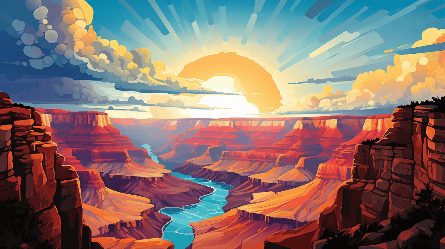 Illustration of Grand Canyon hiking tour