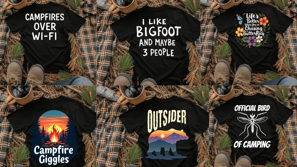 Photograph of various t-shirt mockups 