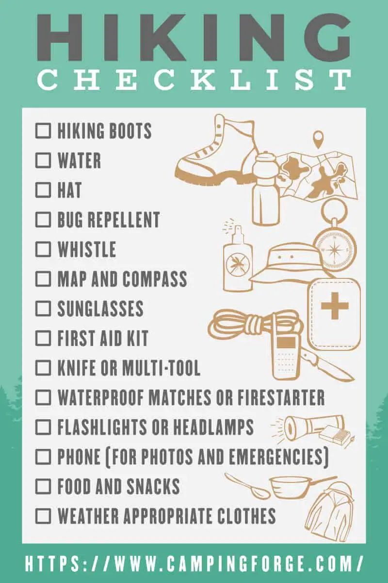 day trip hiking packing list