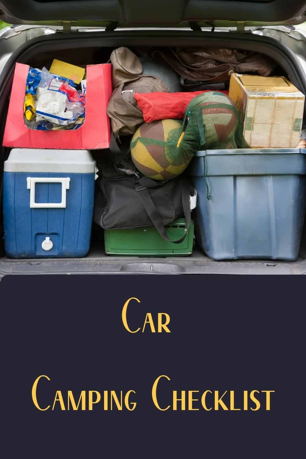 Pinterest image for Car Camping Checklist