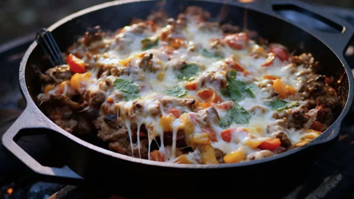 105 camping recipes Campfire Skillet Lasagna Recipe