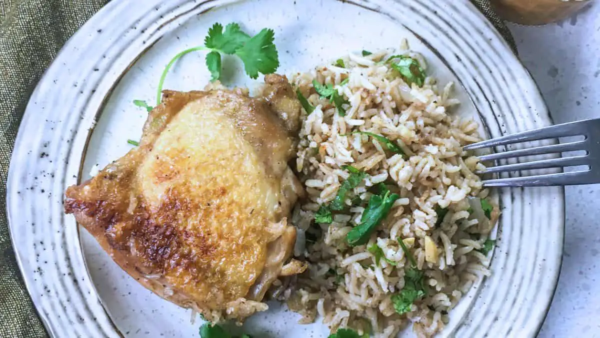 105 camping recipes Chicken & Rice with Zesty Peanut Drizzle