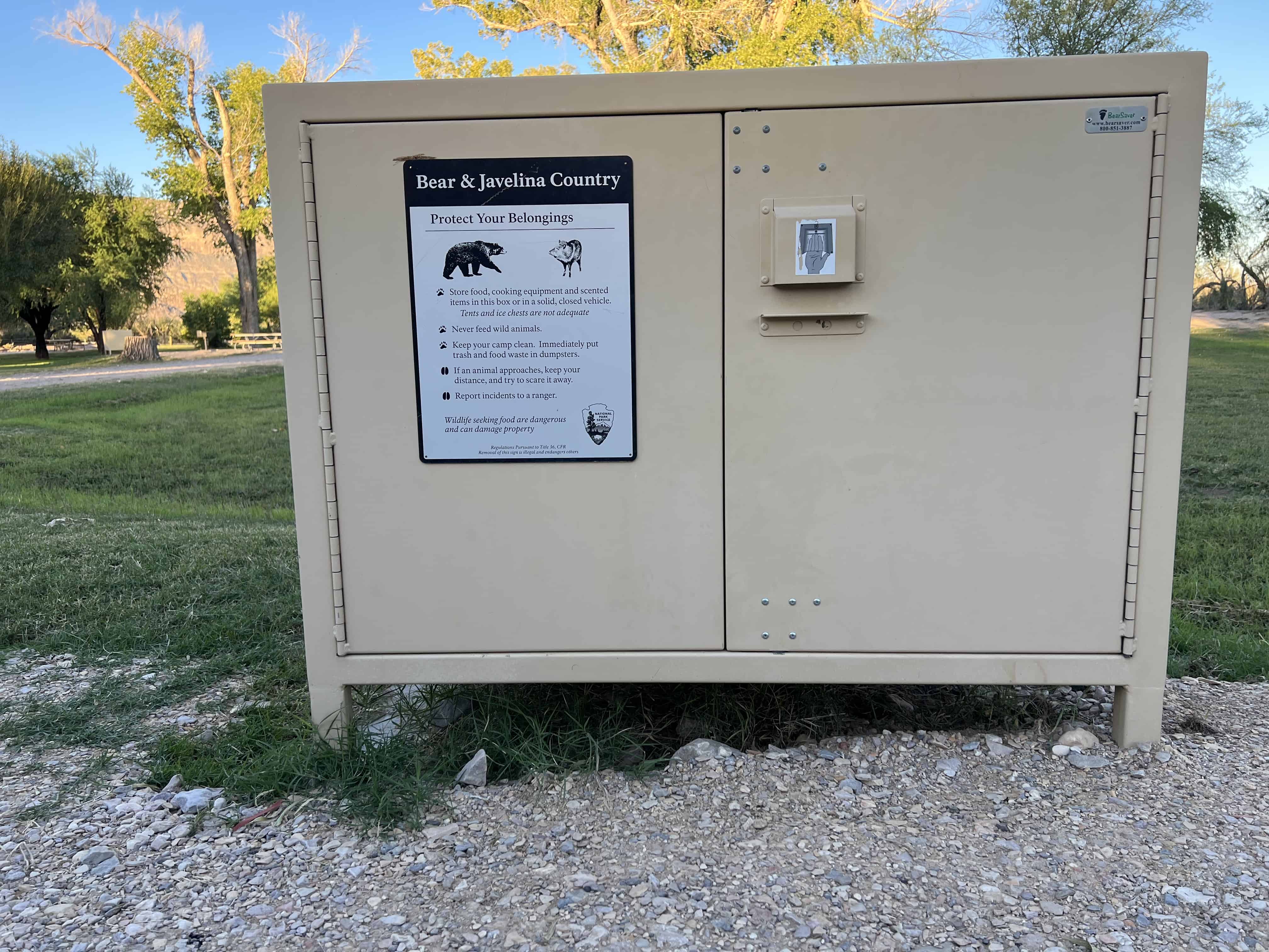 Photograph of a bear locker at Big Bend National Park