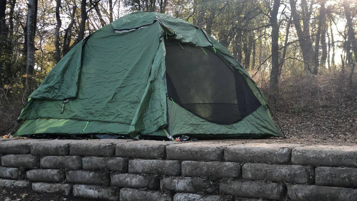 Photograph of a camping tent at Eisenhower State Park Texas
