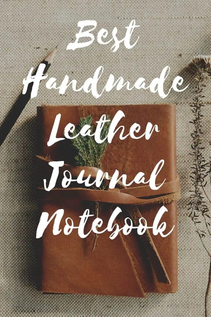 Pinterest image for Handmade Leather Journal Notebook