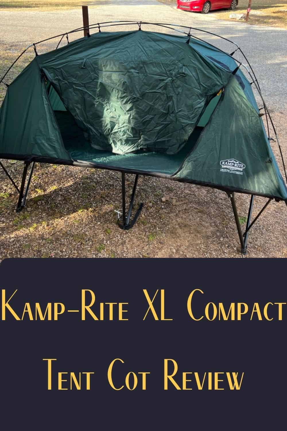 Pinterest image for Kamp-Rite XL Compact Tent Cot Review