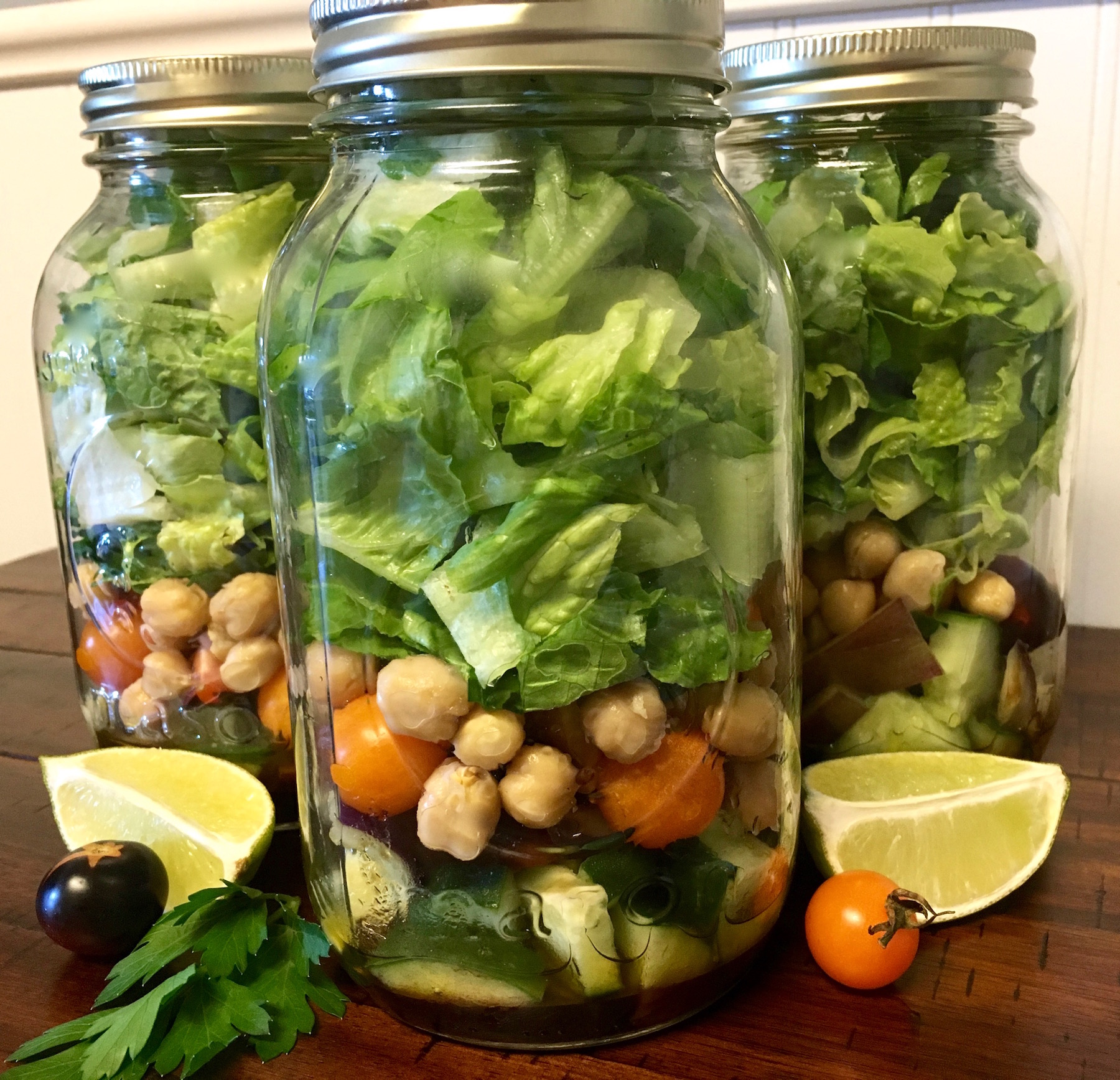 Photo of a mason jar salad