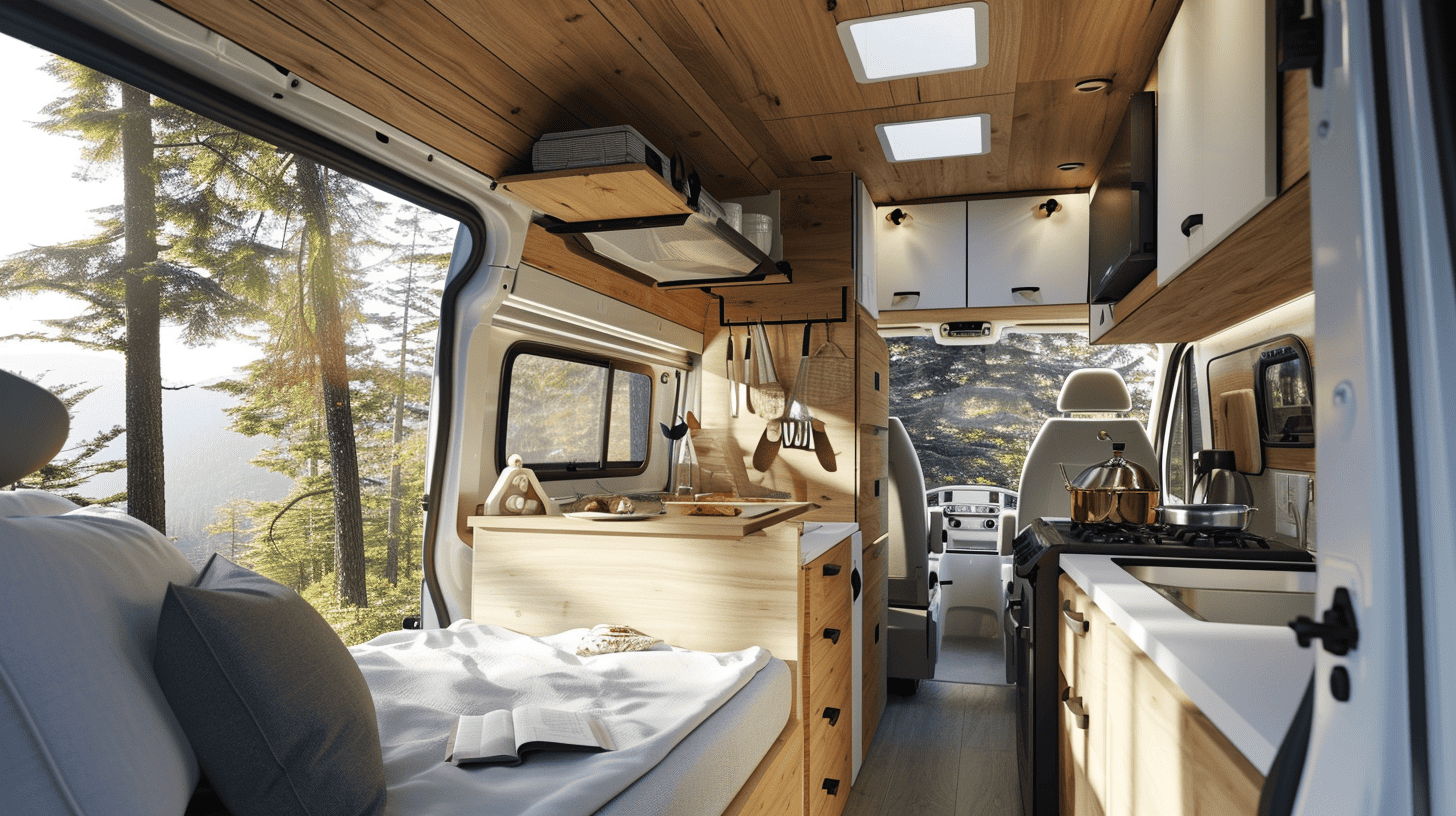 a common interior of people staying in an RV