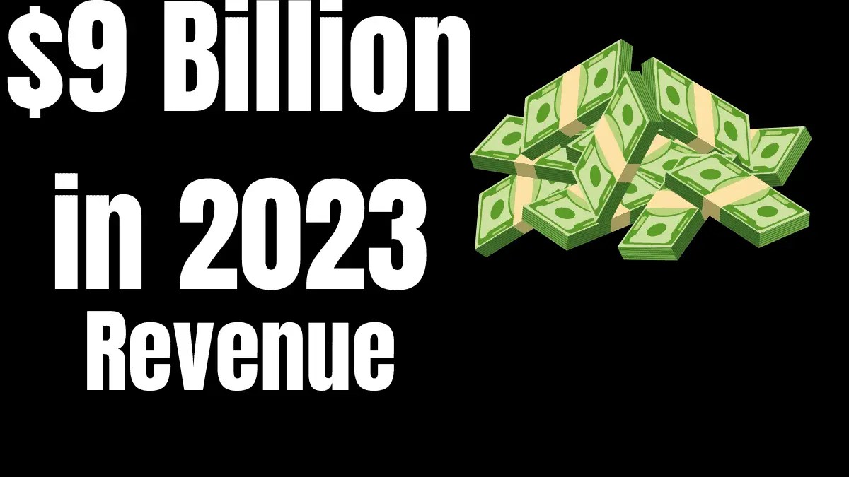 Graphic showing that Starlink earned $9 billion of revenue in 2023