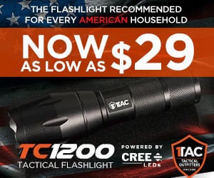 Banner ad for a tactical flashlight