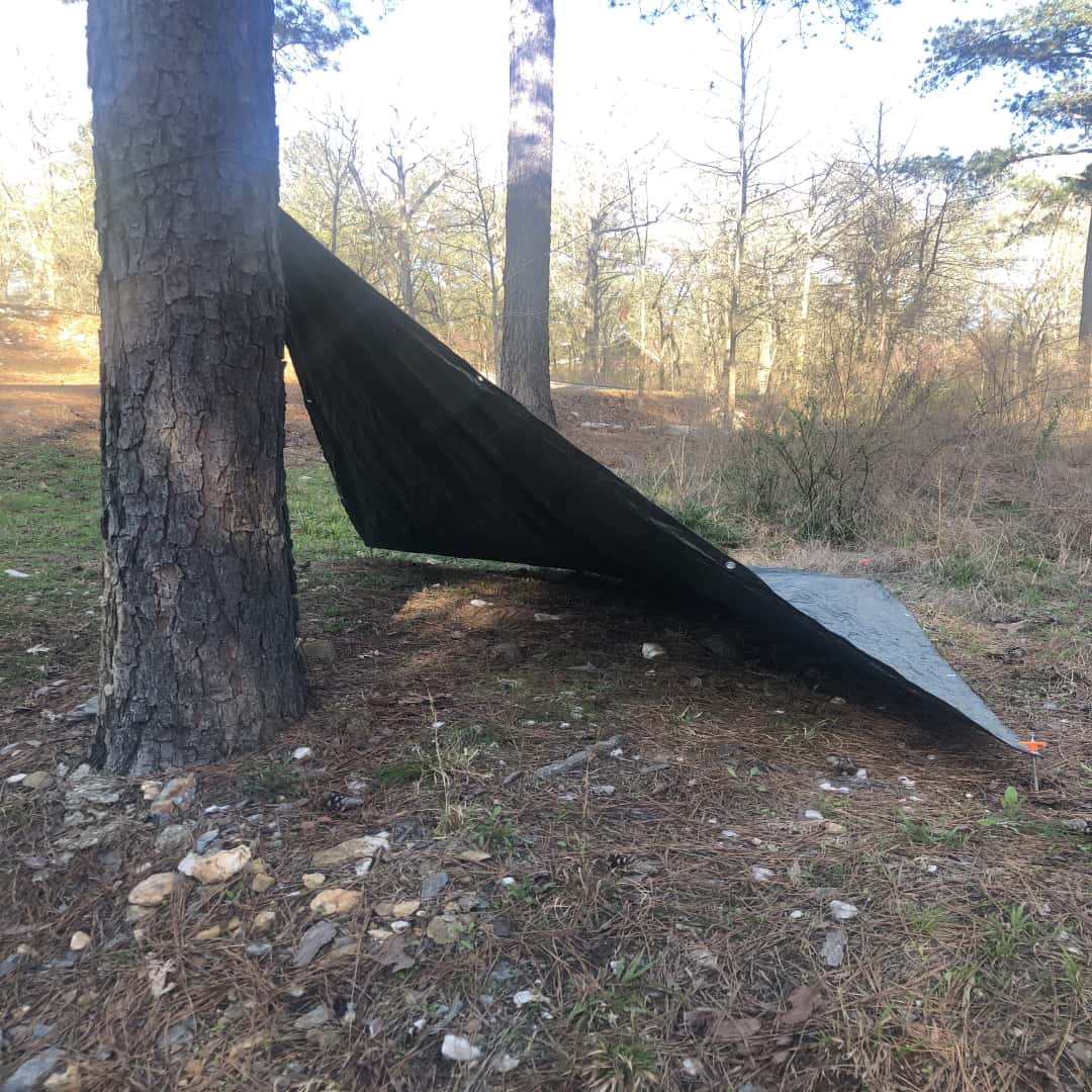Example of a tarp shelter