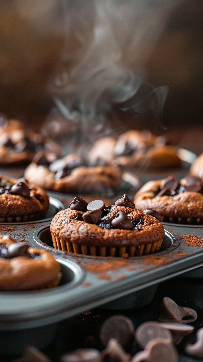 Photo of a Texas-Sized Chocolate Chip Muffins being baked