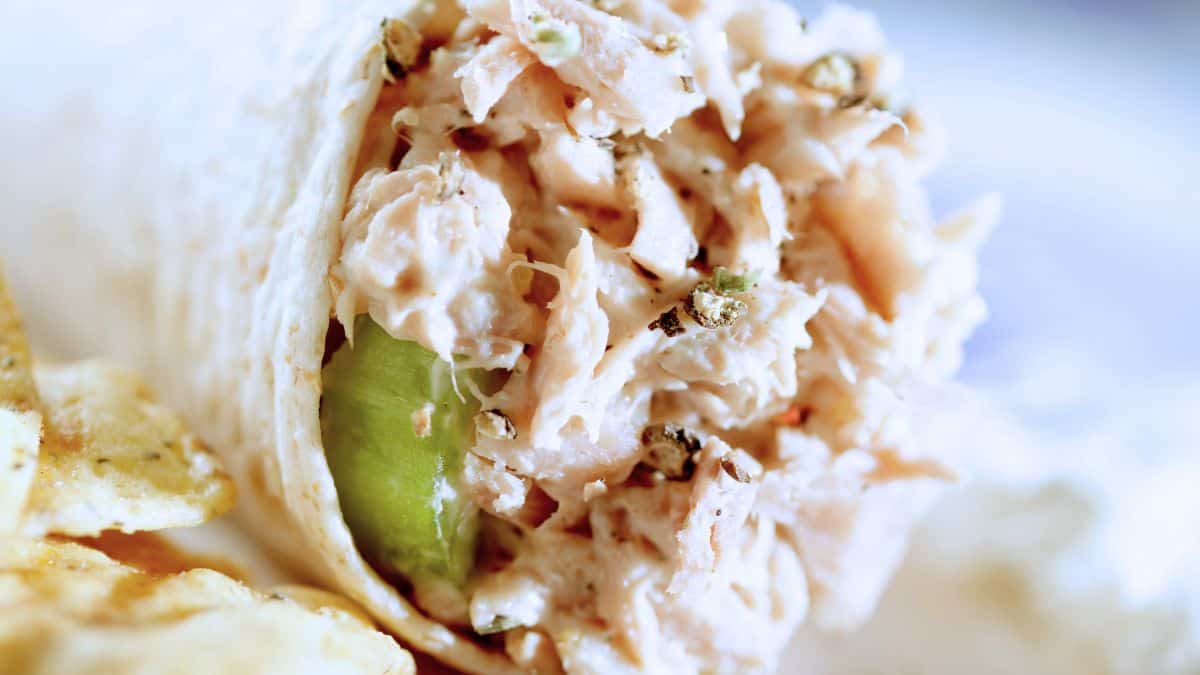 105 camping recipes camping Olives, Cheese, Mayo, Hot Sauce Tuna Wrap recipe