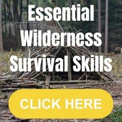 A photo of a primitive shelter advertising for wilderness survival skills